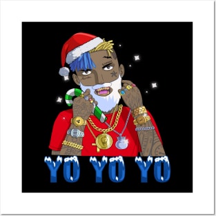 Black Santa Claus Gangster Christmas Posters and Art